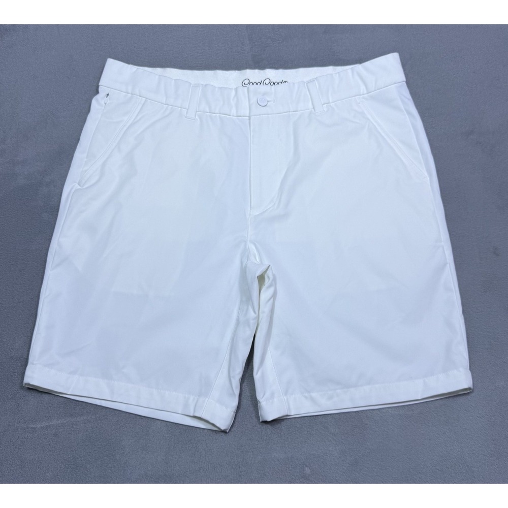 Good Good Golf Shorts Mens 34 White Performance Chino 8" Inseam Athleisure